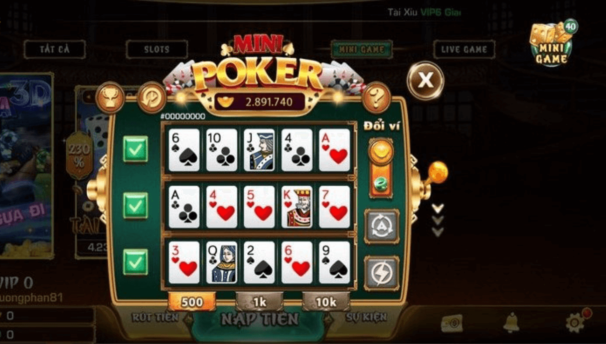 Không lạm dụng các tính năng thông minh khi chơi Mini Poker