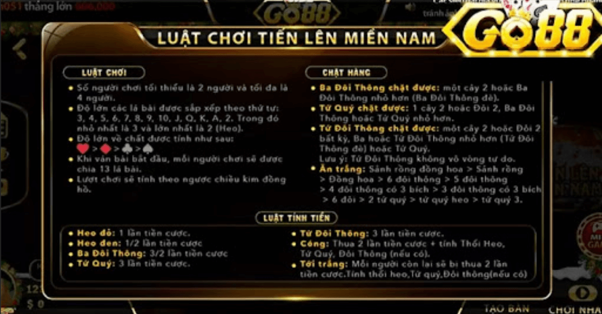 Luật chơi Tiến lên miền Nam